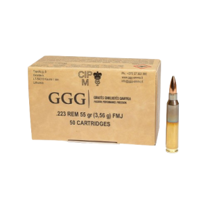 Šoviniai GGG 223 Rem. 3,56 g. FMJ